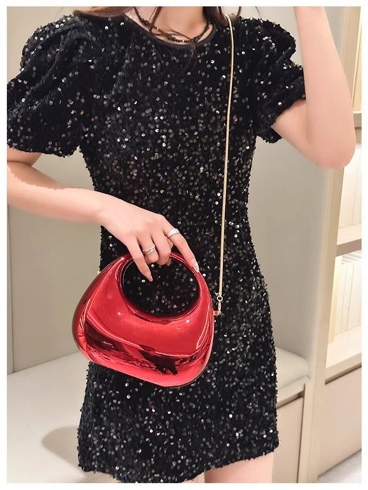 Luxus Designer Abend Clutch Klare Acryl Damen Handtaschen Mode Umhängetasche Halbmond Hochzeit Geldbörsen Party Tote Damen 2025