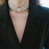 Luxuriöses Vintage dreilagiges Perlen-Collier, 2024 neue Trend-Schmuckmode Damen Halskette für den Hals Partygeschenk