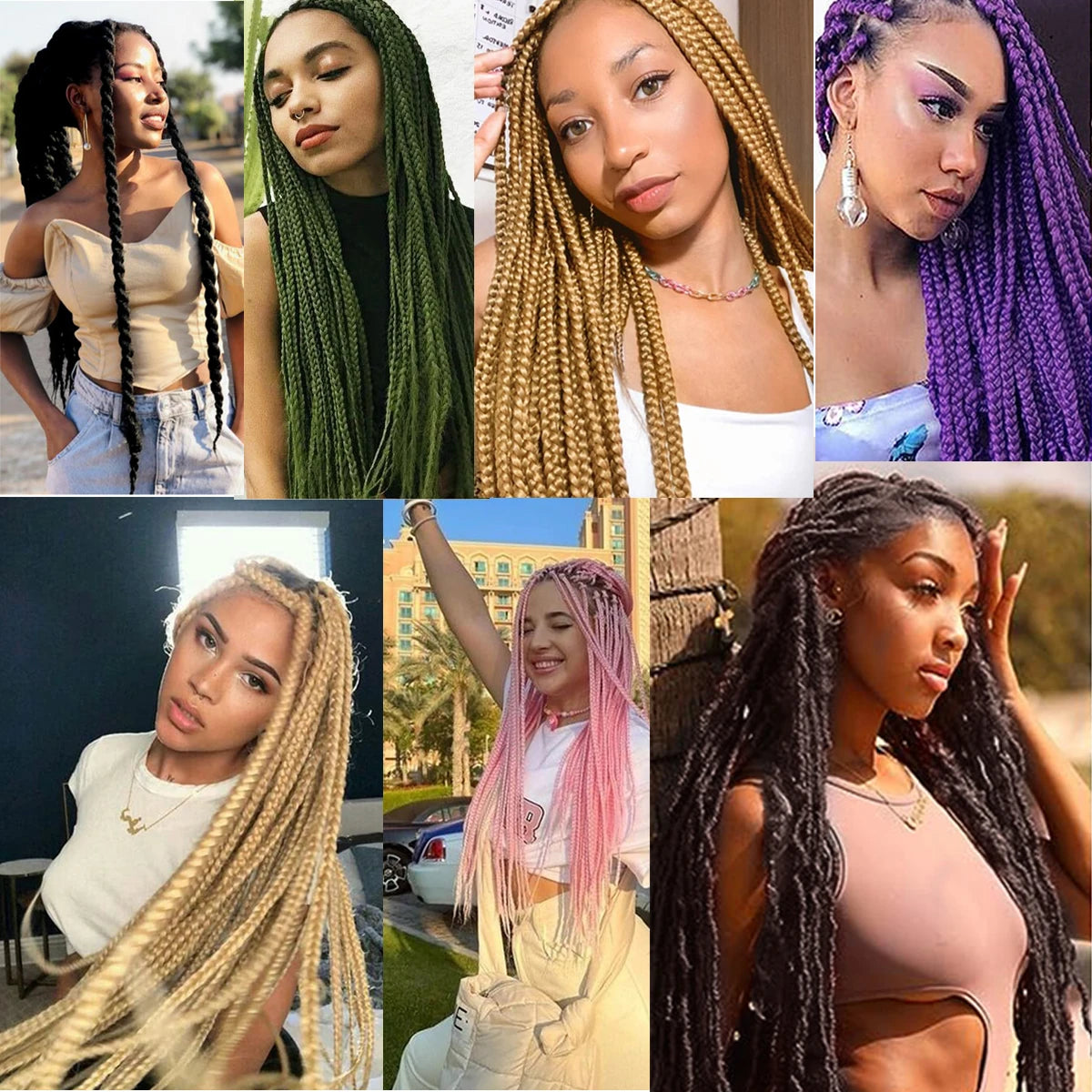 4er-Pack brasilianisches Wollhaar, synthetische Häkelhaarextensions für Frauen, afrikanisches Haargarn zum Flechten von senegalesischen Twists, Kunsthaar