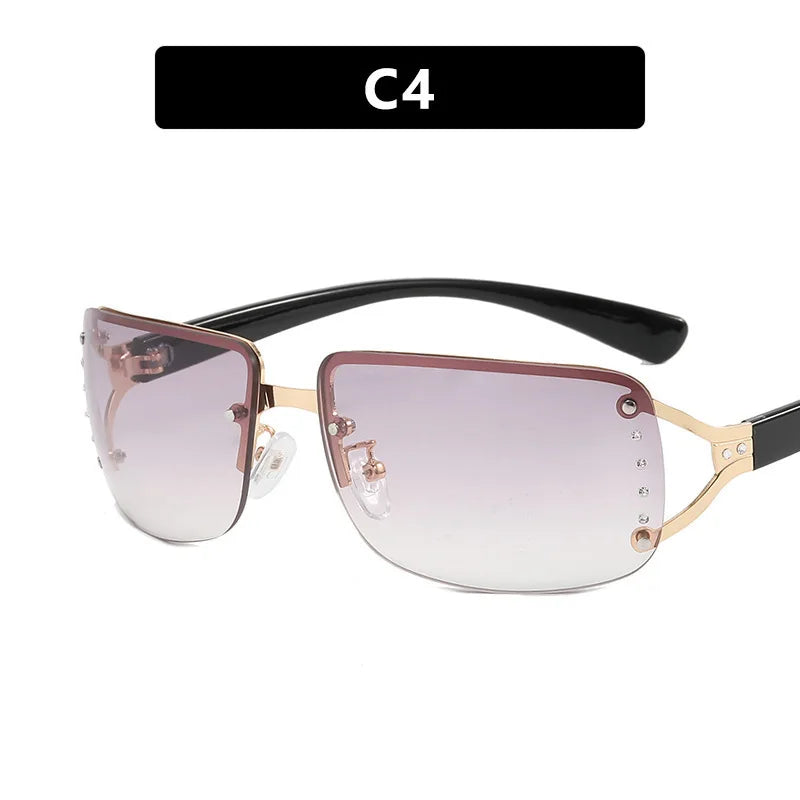 New Frameless Decorative Diamond Sunglasses Women's Design Brand Luxury Sun Glasses Outdoor Leisure Eyewear UV400 Gafas De Sol