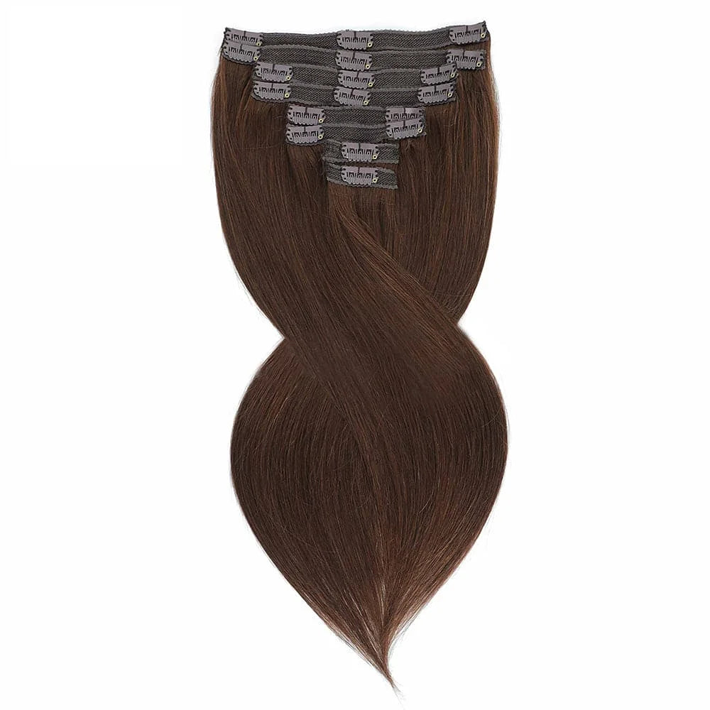 Seamless Clip ins Extensions Human Hair Straight Brazilian Remy Real Natural Hair 8Pcs 120G/Set Clip on Human Hair Extensions