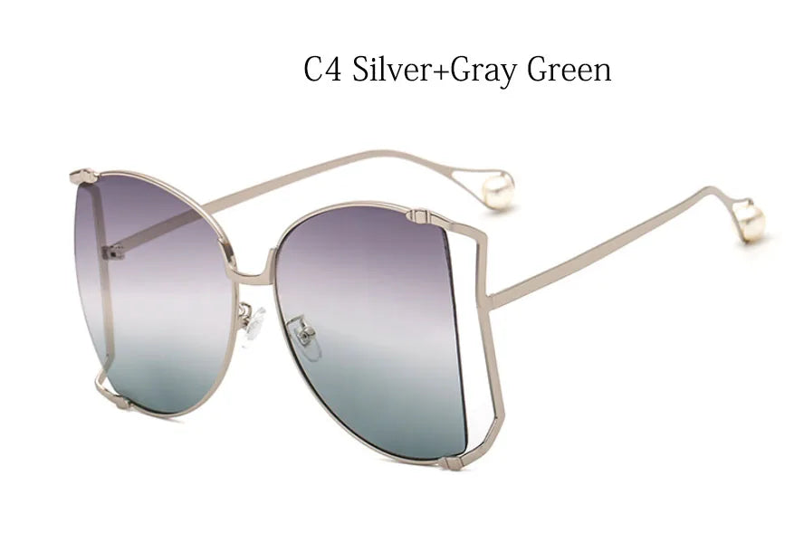 2024 Halbrahmen Marken Designer Brille Damen Quadratische Perle Berühmte Sonnenbrille Weibliche Mode Übergroße Klare Rosa Brille Damen