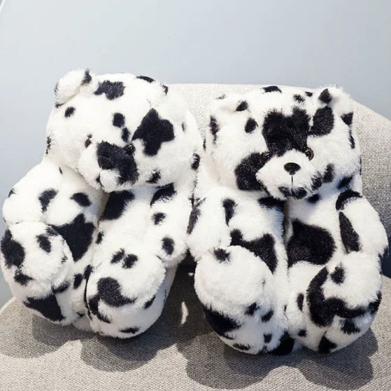 Highland Cow Fashion Bear Plush Slippers Women Men House Animals Soft Shoes Christmas Slipper Adults Indoor Shoes
