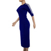 European and American women's fashion white stripe dress