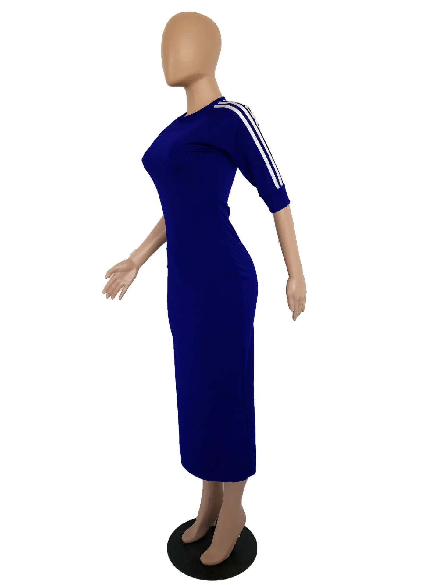 European and American women's fashion white stripe dress