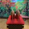Multi color customized 12cm super high heels, nude white patent leather, sexy red sole, pointed thin single order shoes