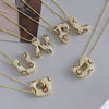 MHS.SUN Neue Leopard Bubble Buchstabenkette Vergoldet Chunky Bubble Zirkon 26 Initialen Anhänger Halskette Frauen Modeschmuck