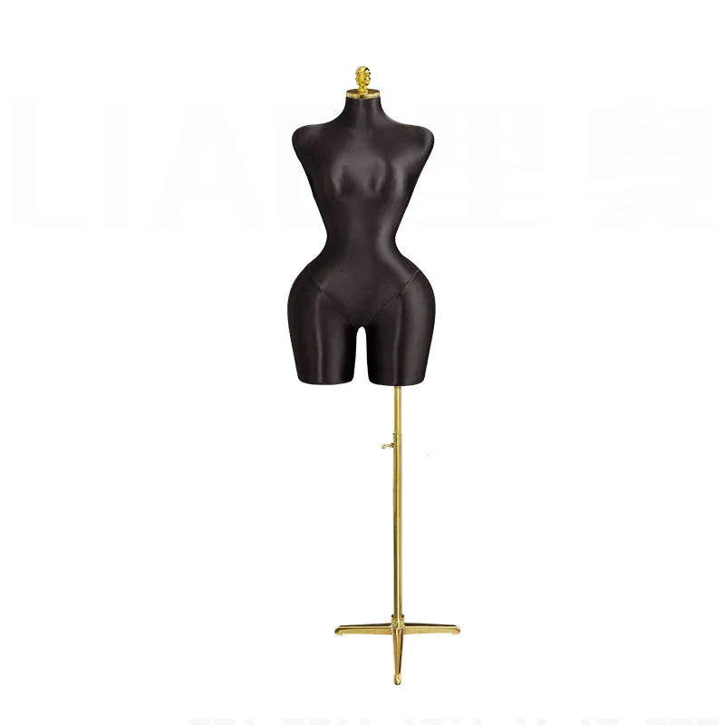 New gold plentiful female mannequins Plus size butt Dress skirt Clothing display pin able Adjustable base