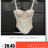 DEAT Fashion New Items Three-dimensional Flower Decoration Chest Pad Camisole For Women Fishbone Waist Sling Vest 11A04201