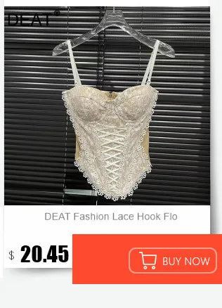DEAT Fashion New Items Three-dimensional Flower Decoration Chest Pad Camisole For Women Fishbone Waist Sling Vest 11A04201
