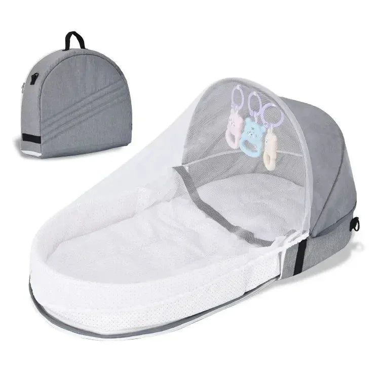 Babybett, faltbar, tragbar, mit Netz und Verdeck, Babynest, tragbares Babybett zum Campen, Säuglingswiege