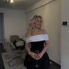 Damen Trägerloses Rückenfreies Kurzes Kleid Elegant Sexy Off Shoulder Ärmellose Kleider 2025 Damen Abendparty Geburtstagskleider Schwarz