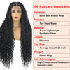Boho Box Braided Wigs, gelocktes Kunsthaar, volle Lace-Front-Perücken für schwarze Frauen, Goddess Locs Braid Wig, Bohemian Box Braid Wig