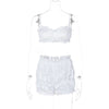Dulzura Women'S 2 Piece Pleats Shorts Set Sleeveless Strappy Crop Tops And Sexy Shorts Matching Set Party Club