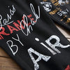 High Street Fashion Mens Jeans Night Club Black White Color Personal Designer Printed Jeans Men Punk Pants Skinny Hip Hop Jeans