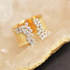 Huitan Trendy Luxury Gold Color Cubic Zirconia Ring for Women Modern Wide Band Finger Ring OL Style Female Jewelry Drop Shipping