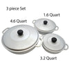 Colombian Cast Aluminum Caldero Set with Lid Rice Beans Meat Stews 3-Piece Traditional Design Seasoned Finish Oven Safe Variety