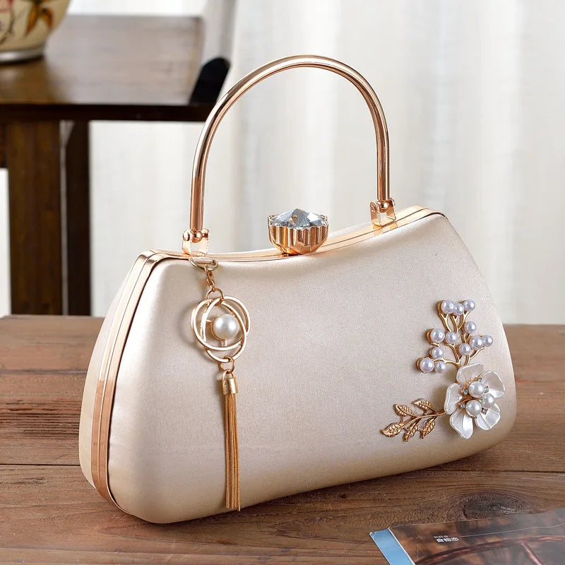 2025 Neue Damen Handgemachte Blumen Clutch Handtaschen Hochzeit Abend Geldbörsen Party Dinner Handtasche Für Damen 4 Farben