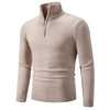 New Men's Sweater Half Zipper Pullovers Winter Warm Stand Collar Turtleneck Cotton Knitted Sweater Men Solid Color Sweatwear