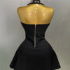 2025 Women Black Sexy Off the Shoulder Shinning Crystal Bodycon Bandage Long Dress Gloves Elegance Celebrate Evening Party Dress