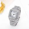 UTHAI L77 Watch For Men Fashion Luxury Gold Square Diamond Full Sky Star Male's Clock Watches Steel Band Quartz Wristwatch