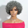 Lekker Short Silver Gray Curly Bob 100% Human Hair Wigs For Women Brazilian Remy Hair Salt and Pepper Full Machine Made Wigs
