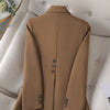 Fashion Women Casual Blazer Ladies Pink Black Blue Coffee Long Sleeve Single Button Female Jacket For Autumn Winter