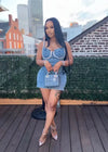 Camisole Dress Sexy Sleeveless Women Denim Dresses Solid Spliced Sheath Slim Washed Distressed 2025 Summer Wrap Buttocks