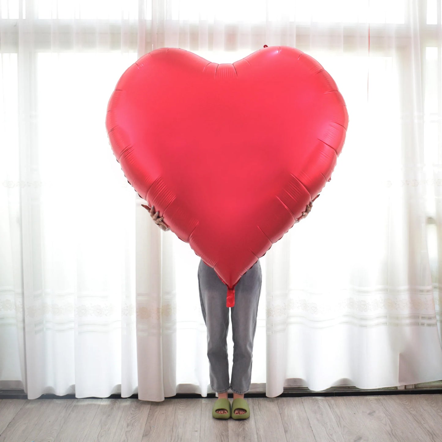 60Inch Heart-Shaped Foil Balloon for Brithday Propose Parties Decoration Oversize Balloon for Valentine's Day Wedding Decor