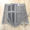 Women Abdomen Tight Corset Crops Under Bust Bustiers Breathable Mesh Waist Girdle With Bones Slimming Lace Up Bodices