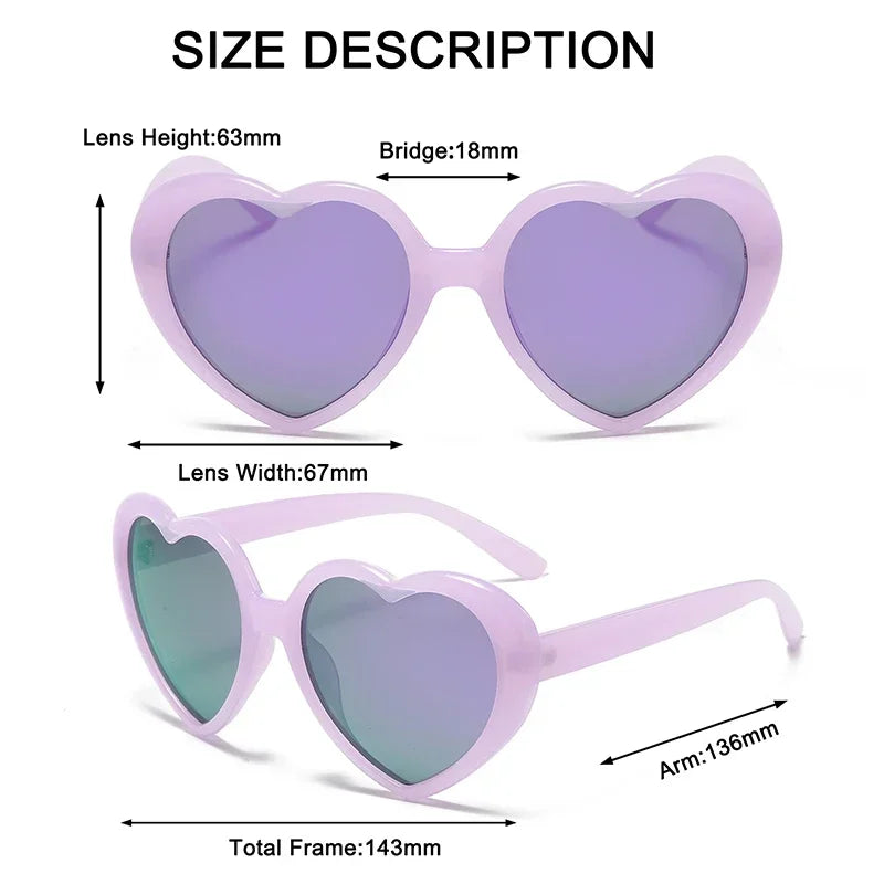 Neue herzförmige polarisierte Sonnenbrille für Damen, modisch, süß, Retro, Vintage, Verlaufs-Sonnenbrille, UV400-Schutz, Unisex-Brille