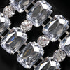 Auffällige quadratische Strass-Halskette, übertriebene Accessoires, luxuriöse Damen-Statement-Halskette, Schlüsselbeinkette, Körperschmuck