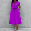 Office Elegant Crop Shirt Skirt Two Piece Sets Women Fashion Short Sleeve Button Shirts Outfits Spring Summer Dress Casual Suit