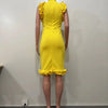 Women Elegant Ruffle Evening Dress Solid Selvedge High Waist Party Club Wedding Birthday Cocktail Bodycon Midi Dresses