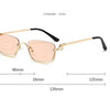 Halbrahmen Eckige Sonnenbrille für Damen Luxusmarke Kleine Metall Retro Rechteckige Schwarze Sonnenbrille Damen Mode Brille
