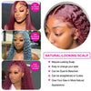 HD Transparent Lace 200 Density 13x4 13x6 Full Frontal Lace 99j Burgundy Preplucked Colored Deep Wave Frontal Human Hair Wig