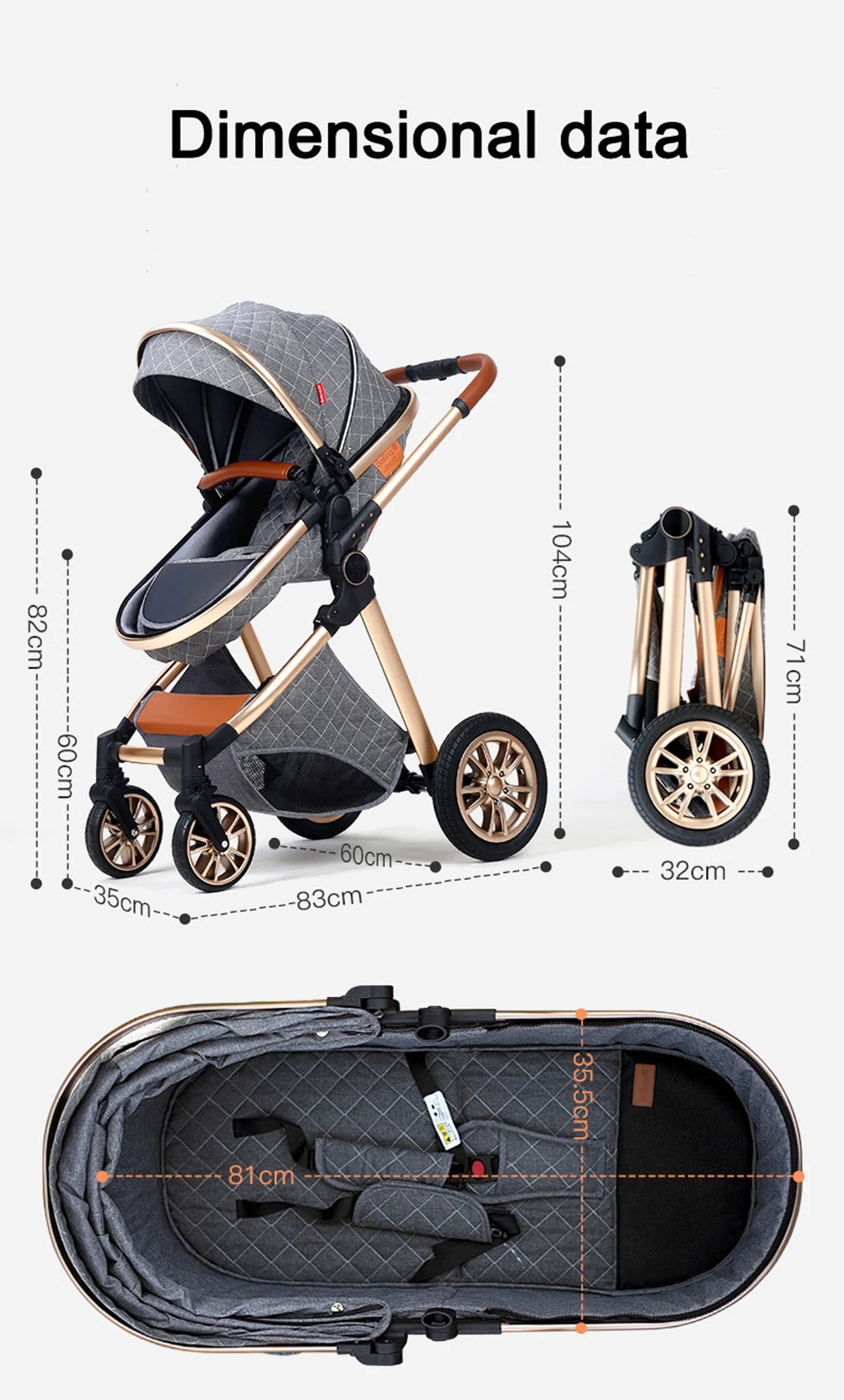 Kinderwagen 3 in 1 Kinderwagen für Babys, leichte Buggys, Babykutsche, ISOFIX BASIS, Baby Reisekinderwagen, Neugeborenenkinderwagen
