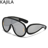 Oversized Wellen-Masken-Sonnenbrille Einteilige Damen-Sport-Y2K-Punk-Sonnenbrille für Damen 2024 Luxusmarke Steampunk-Brillen-Goggle