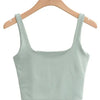 2022 Summer Women Sexy Sleeveless Tops Fashion Short Square Collar Tank Tops 6 Colors