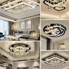 Modern Luxury Crystal LED Chandelier For Living Room Bedroom Dining Room Kitchen Ceiling Lamp Silver Chrome Remote Control Light