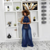 Summer New Style Women's Jumpsuit High Waist Denim Sleeveless Collared Pant One Piece Suit Chinese Manufacturer Origin