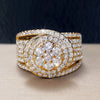 Huitan Gorgeous Wedding Engagement Rings for Women Modern Fashion Design Sparkling Cubic Zirconia Female Rings Party New Jewelry
