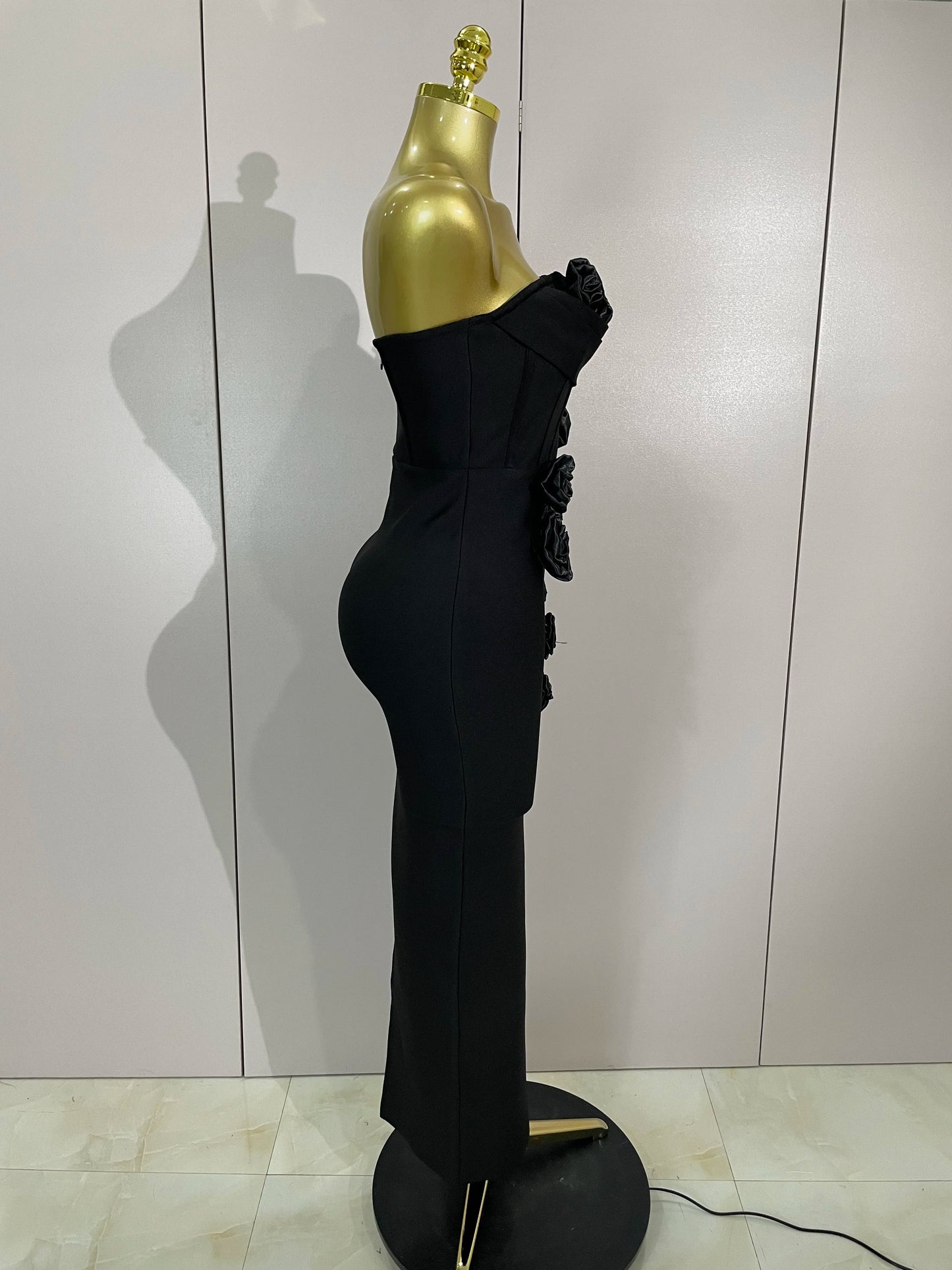 Sexy Fashion White Elegant Strapless Flower Bodycon Long Dress Women Casual Streetwear Club Birthday Party Slim Elegangt Dresses