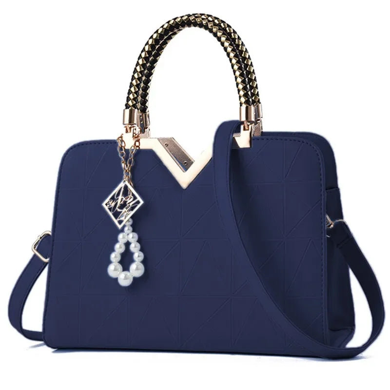 Damen Handtasche Patchwork Umhängetasche Messenger Office Work PU Leder Damen Tasche Luxus Mode Elegant