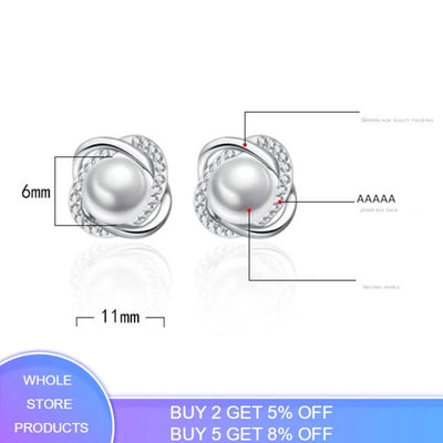 Hochwertige 925er Sterlingsilber Ohrringe Zirkon Perle Twist Luxus Ohrstecker für Frauen brincos pendientes bijoux