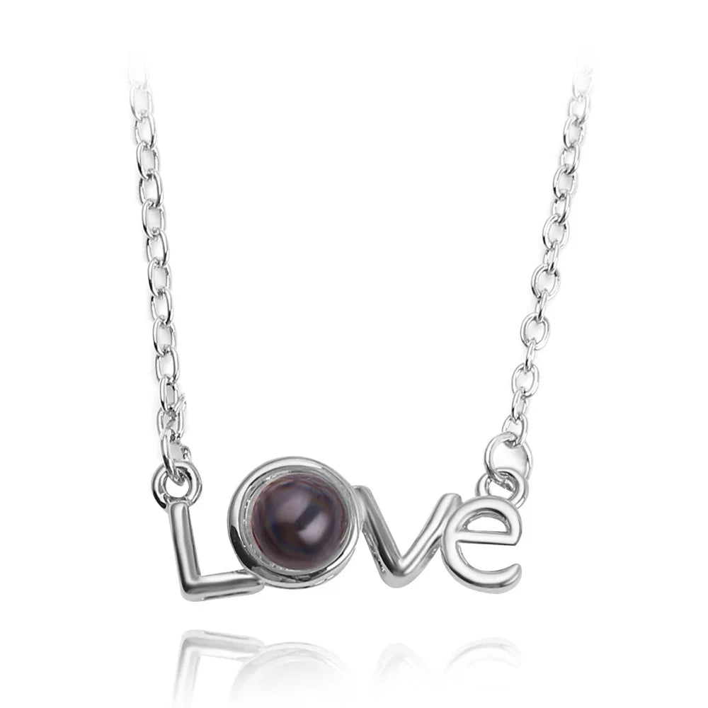 Projection Necklace 100 Languages I Love You Pendant Necklaces For Lover Girlfriend 2026 Creative Couple Romantic Jewelry Gifts
