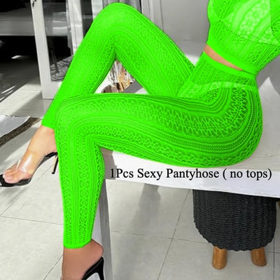 1Pcs Sexy Pantyhose ( no top ) Women's Tights Colorful Mesh Hosiery All Season Autumn Winter Mesh Legging