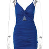 2022 Sexy Spaghetti Strap Bodycon Dress Women Backless Folds Wrap Hip Dresses Female Causal Streetwear Slim Dress Vestidos Robes