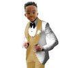 Suit for Boys Wedding Tuxedo 3 Piece White Jacket Royal Blue Pants Vest Kids Blazer Set Slim Fit Tailored Outfit