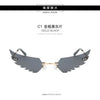 2024 new rimless glasses personalised wings runway fashion women's sunglasses